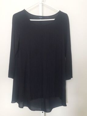 Alfani Black Casual Top with Scoop Neck Size M